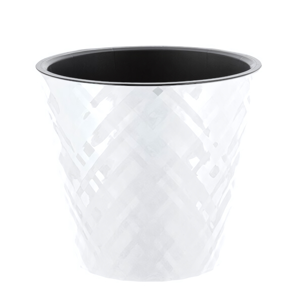 Горшок для цветов InGreen Manhattan D160мм, 1,6 л c дренажной вставкой, белоснежный жасмин