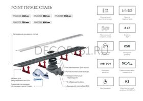 Душевые трапы (лотки) POINT - Pestan