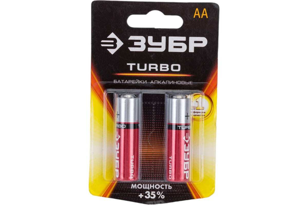 Щелочная батарейка Зубр 1.5 В, тип АА, 2 шт, Turbo 59213-2C_z01