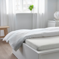 IKEA TAGGVALLMO  (ИКЕА ТАГГВАЛЛМО)  -  Простыня на резинке, белая, 90x200 см