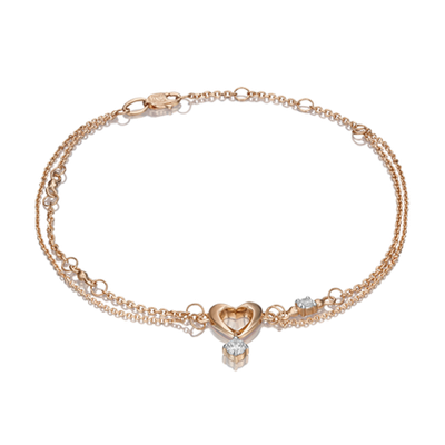 Браслет из красного золота с фианитами