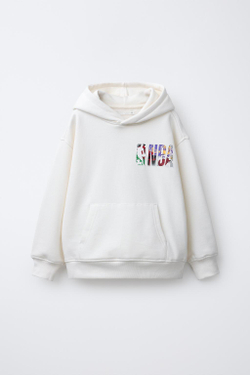 ZARA ХУДИ С КАПЮШОНОМ EQUIPOS NBA, ЭКРЮ
