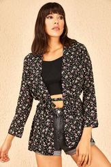 Qadın üçün beli kəmərli, nazik pencək 10801035