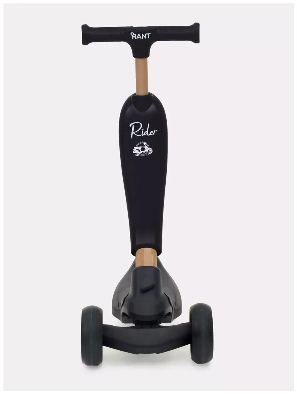 Беговел-самокат RB100 "Rider" Plus со светящимися колесами (черный)