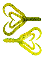 Твистер несъедобный Helios Credo Four tail 3,35"/8,5 см Phosphorus 30шт. (HS-20-041-N-30)