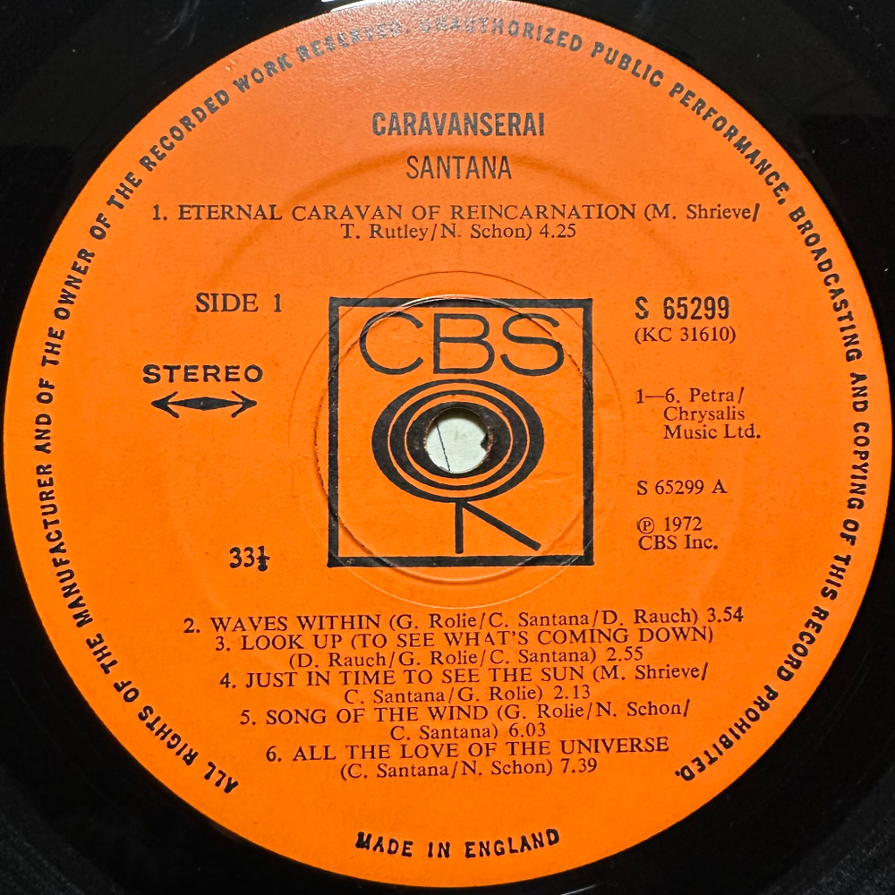 Santana - Caravanserai (Англия 1972г.)