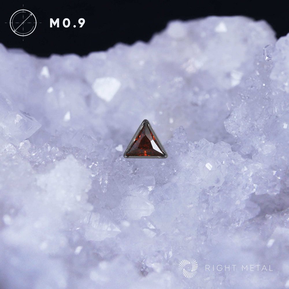 Equilateral Triangle Dark Garnet CZ-