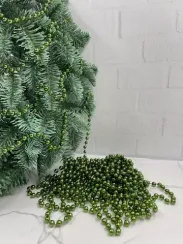 Пластиковые бусы Бисер 8 мм.*10 м., зеленый, Christmas DeLuxe (89960)