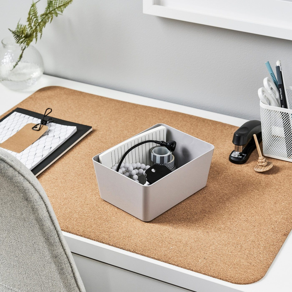 Контейнер IKEA KUGGIS (КУГГИС), Пластик, Светло-серый, 13x18x8 см