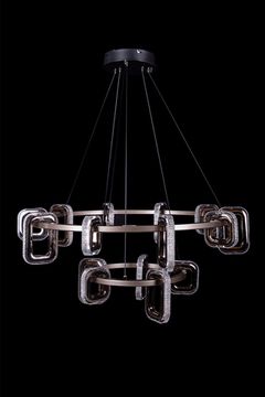 Подвесная люстра LED 71W 3000К/4000К/5500К LE7701/10+5 Grey/Black Chrome серый/чёрный хром Theona Leon