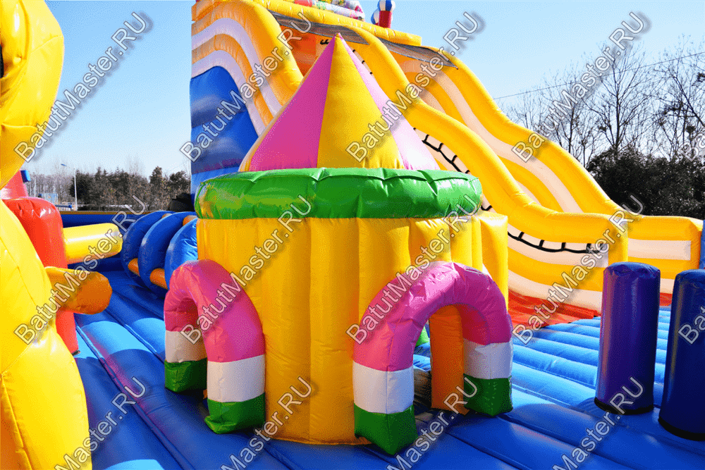 Большая площадка с высокой горкой "Дино-городок", 15*15*6 м