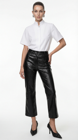 Капри клеш из экокожи