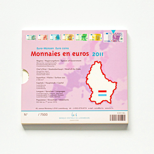 Luxembourg 2011 Year Set + 2 Euro "50th Anniversary of the Appointment of Grand Duke Jean"