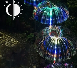 Светильник на солнечной батарее "МЕДУЗА" со светящейся ножкой / Садовый фонарь уличный разноцветный / 2 штуки