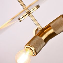 Люстра Rh Utilitaire Disk Triple Pendant Brass By Imperiumloft