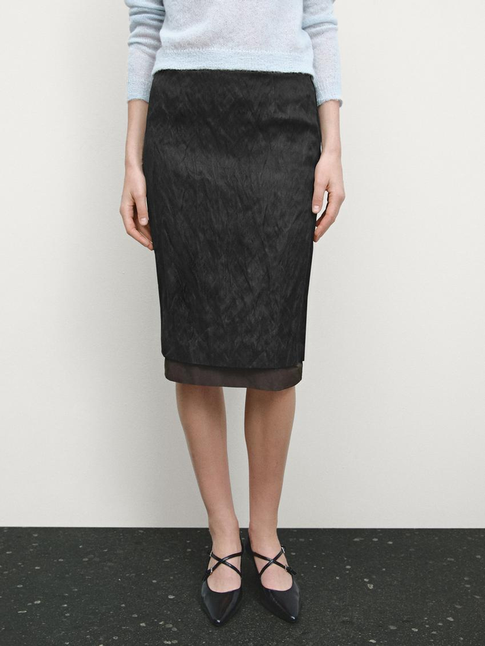 Massimo Dutti Трикотажный свитер из смесовой альпаки с воротником поло, небесно-голубой