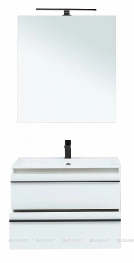 Тумба с раковиной Aquanet Lino 80 белая матовая