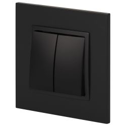 14-1106-05 ЭРА Переключатель двойной, 10АХ-250В, IP20, Эра Elegance, антрацит