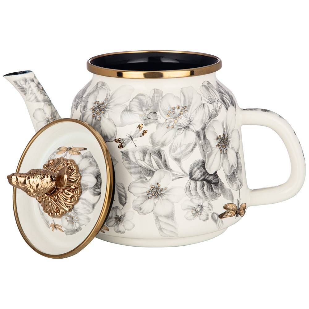 ЧАЙНИК ЭМАЛИРОВАННЫЙ AGNESS, СЕРИЯ ЯБЛОНЕВЫЙ САД, 1,0Л ПОДХОДИТ ДЛЯ ИНДУКЦИОН.ПЛИТ