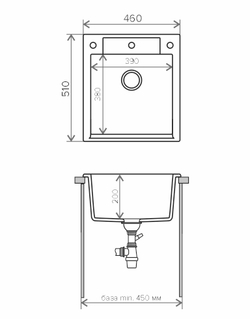 Кухонная мойка Tolero R-117 460x510мм Белый №923