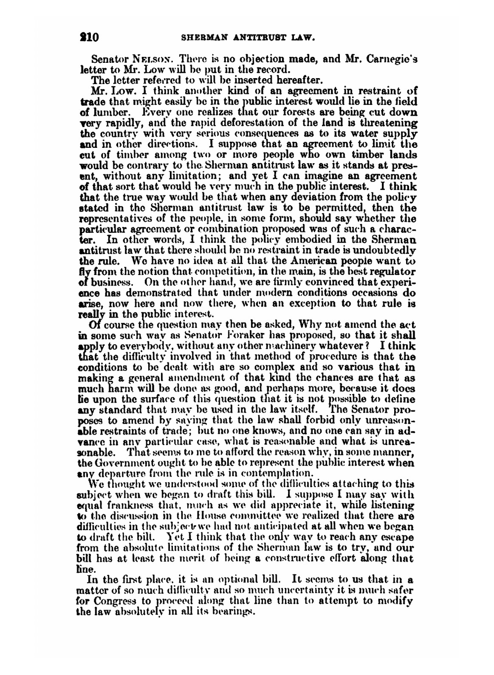 Amendment of Sherman Antitrust Law | H. R.