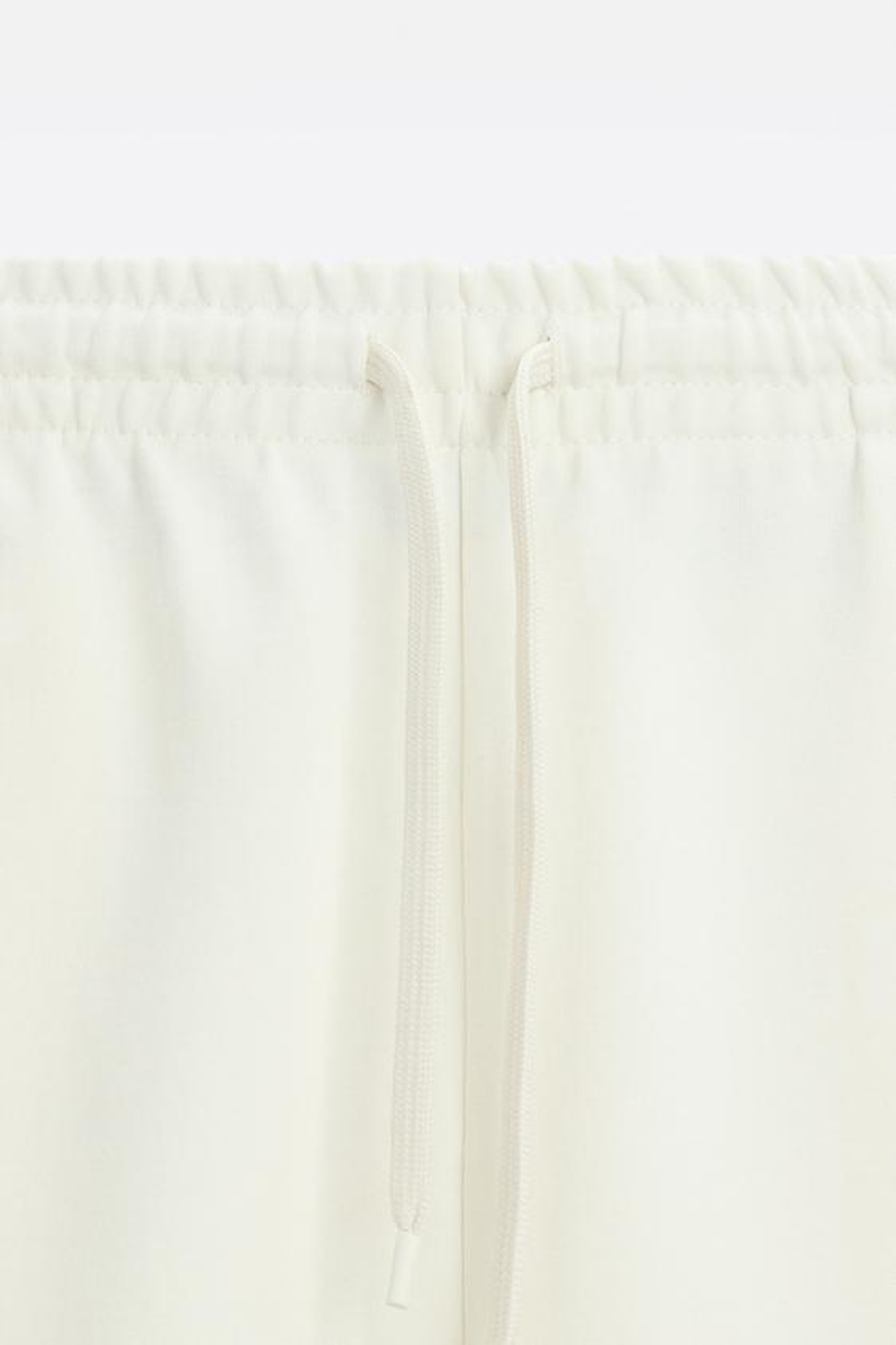 ZARA ШОРТЫ INTERLOCK ИЗ РЕЛЬЕФНОЙ ТКАНИ, ЖЕЛТОВАТО-БЕЛЫЙ