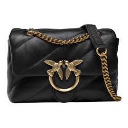 Сумка Pinko Puff Metal Bird Buckle Clamshell Diagonal Quilted Napa Sheepskin Leather Messenger Bag Mini Black, 1P22JD-Y7SR-Z99Q