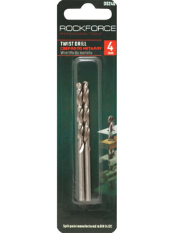 Сверло по металлу 4мм HSS(2шт), в блистере RockForce##Rock FORCE RF-DS240