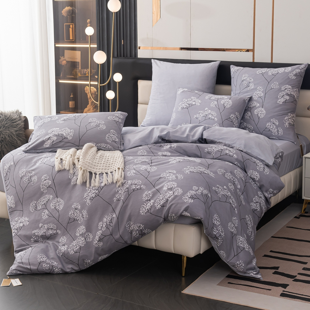 Комплект постельного белья Делюкс Сатин 100% хлопок на резинке LR607