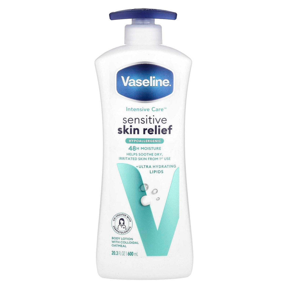 Vaseline, Intensive Care ™, лосьон для тела для чувствительной кожи, без отдушек, 600 мл (20,3 жидк. унц.)