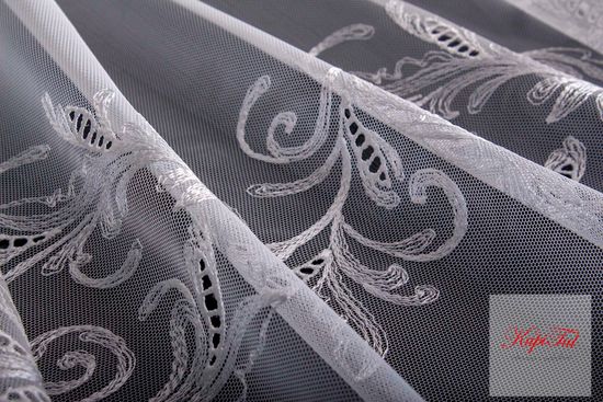 Длинные шторы. Тюль Belle-T французская сетка (белый)