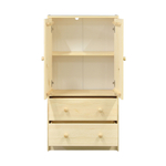 Комод деревянный Раст 2 ящика с органайзерами, с 2 дверями и полкой, в натуральной отделке