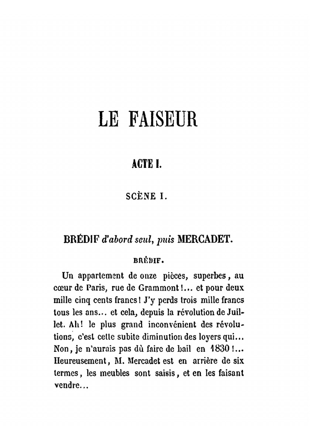Le Faiseur | Honoré de Balzac