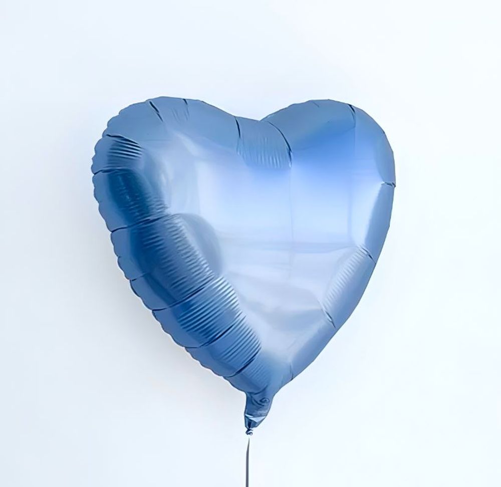 AN Шар сердце 18"/46 см, сатин Azure (лазурный) (БГ-15)  Изображение3