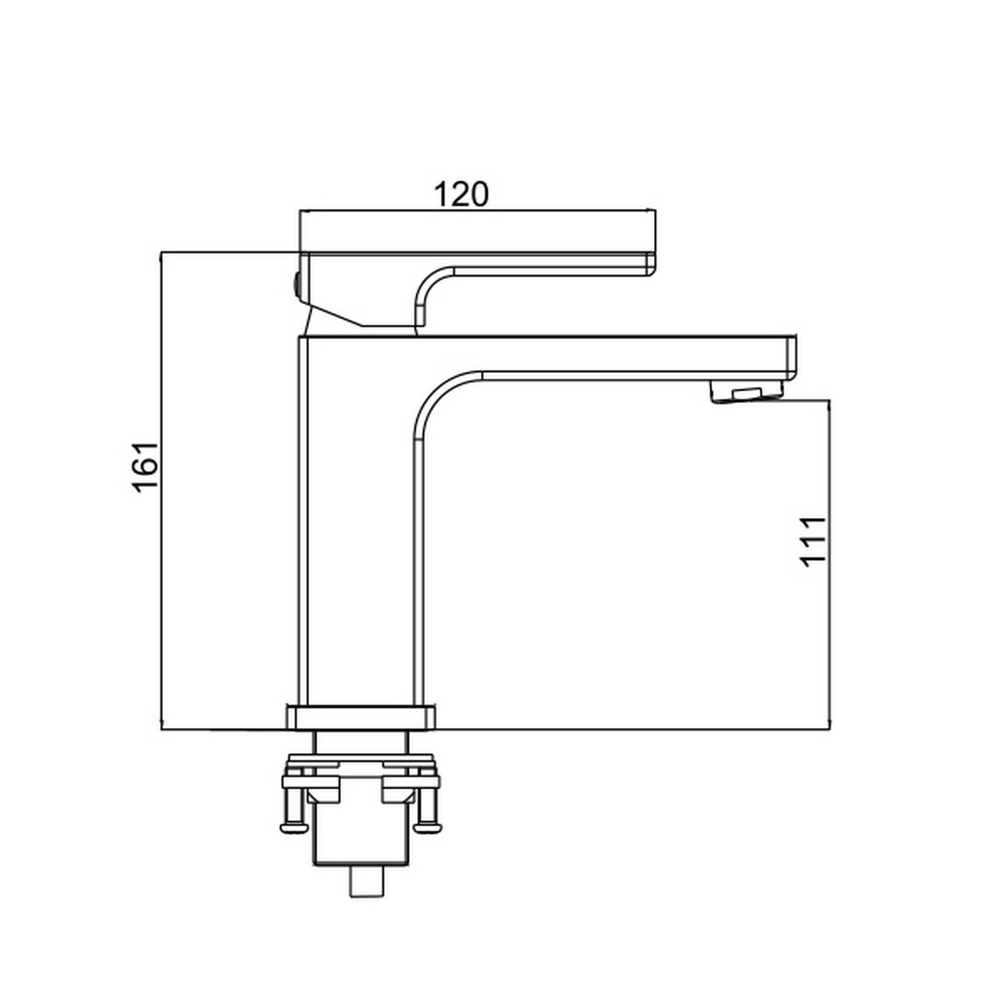 Смеситель для раковины 35к G1017-6 GAPPO литой, п/гайку, ЧЕРНЫЙ