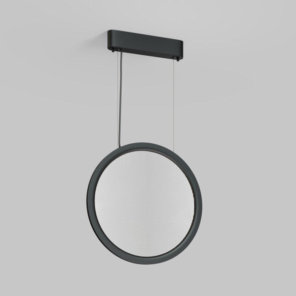 Подвесной светильник вертикальный VEIL, 25 Вт, ?450?1950 мм, LED 2700-6000K, IP20, пульт Д/У (в комплекте), черный, алюминий, акрил