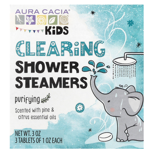 Aura Cacia, Kids, очищающие пароварки для душа, очищение, 3 таблетки