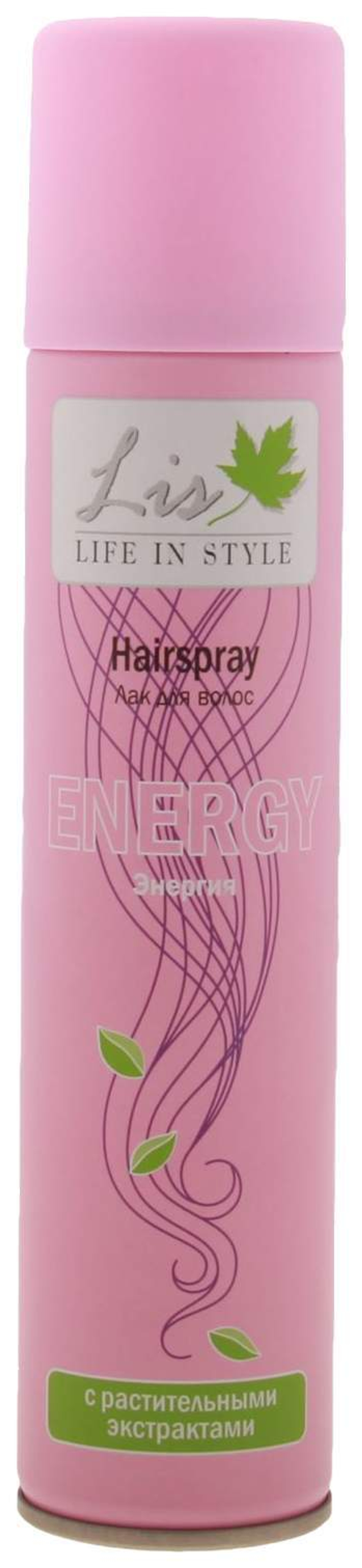 Lis Лак для волос Энергия, с растительными экстрактами, очень сильная фиксация, 200 мл