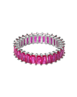 Кольцо-розовые багетные камни