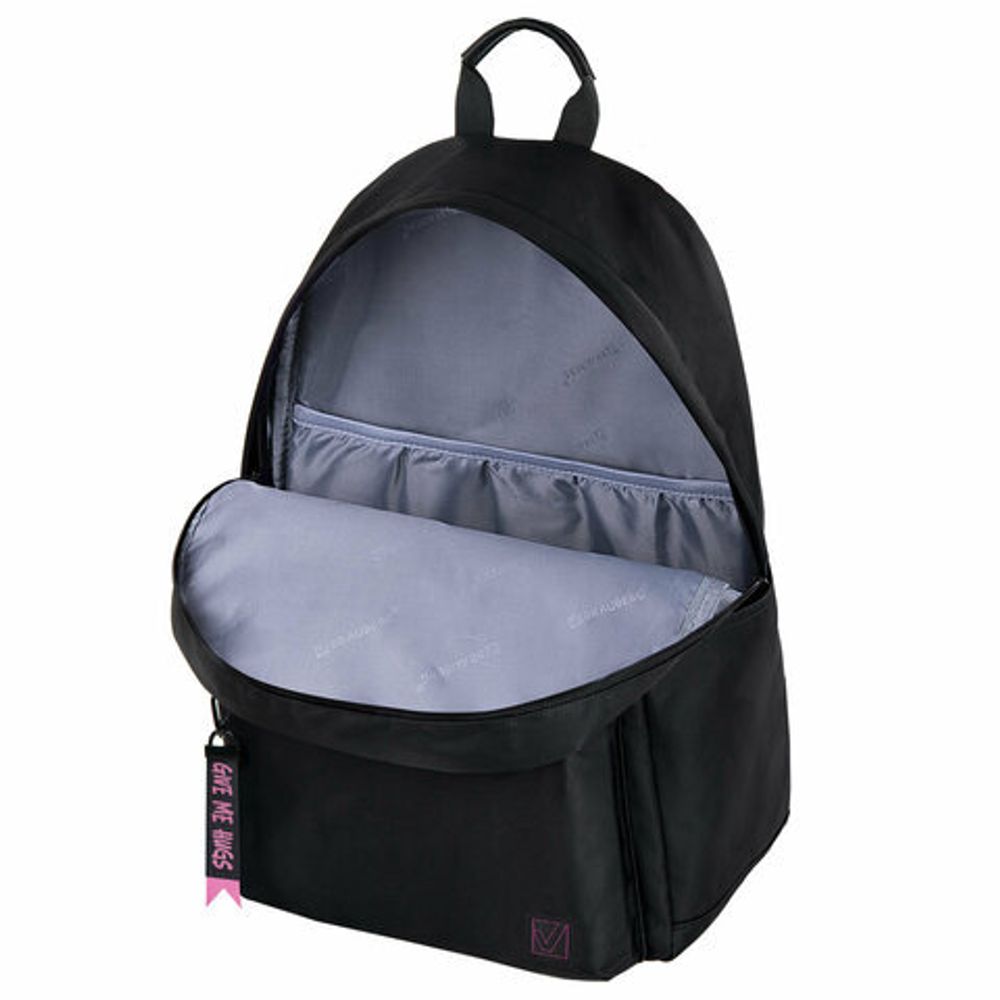 Рюкзак BRAUBERG FASHION CITY универсальный, 2 отделения, "Core", черный, 46х31х15 см, 273838