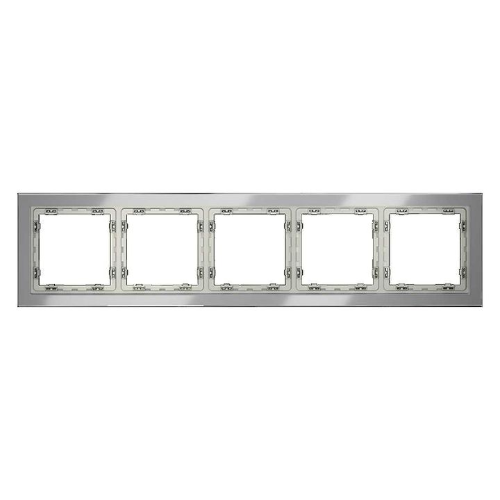 Рамка стеклянная Voltum S70 на 5 постов, (сталь, стекло) VLS110505