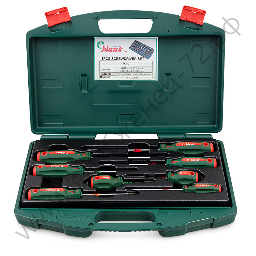 Ложемент в кейсе с отвертками Hans, TTK-10