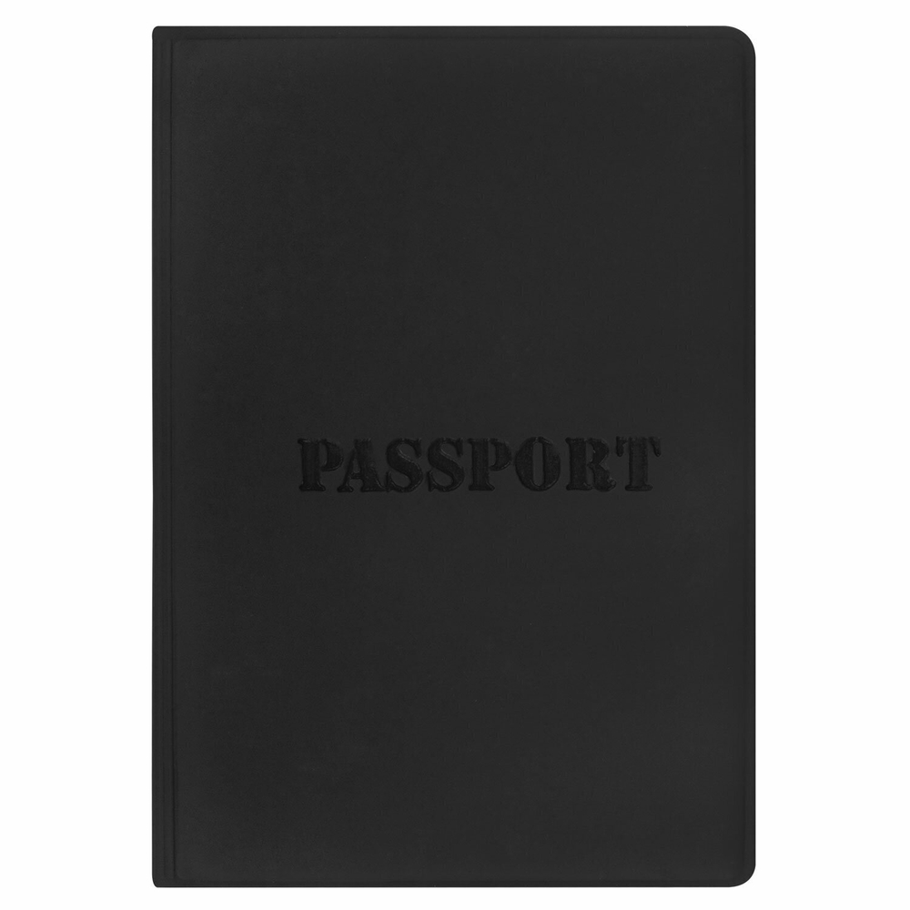 Обложка для паспорта мягкий полиуретан "PASSPORT" черная STAFF (5 штук в упаковке)