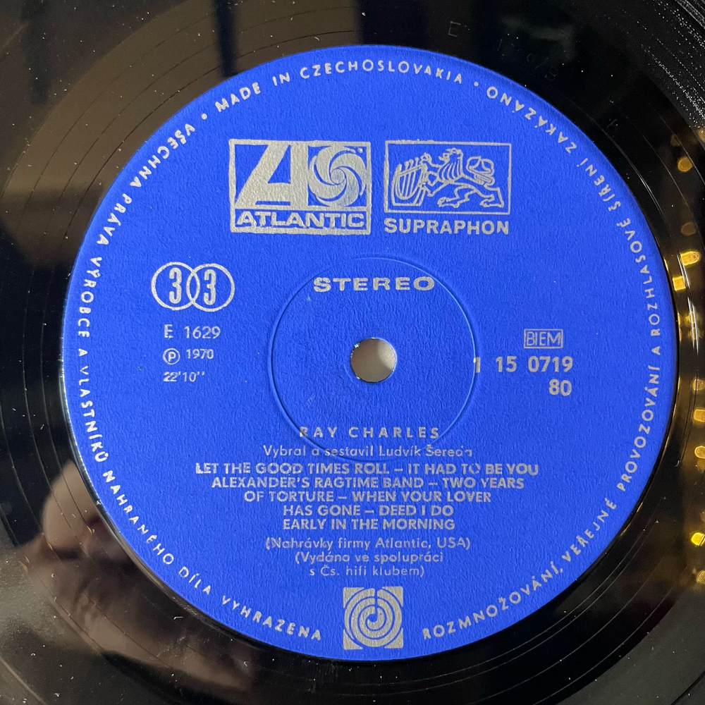 Винтажная виниловая пластинка LP Ray Charles Let The Good Times Roll (Чехословакия 1970)