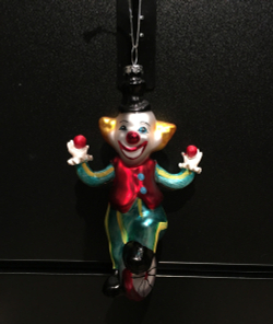 Елочная игрушка 9х4х14см House of Seasons Клоун на велосипеде голубой