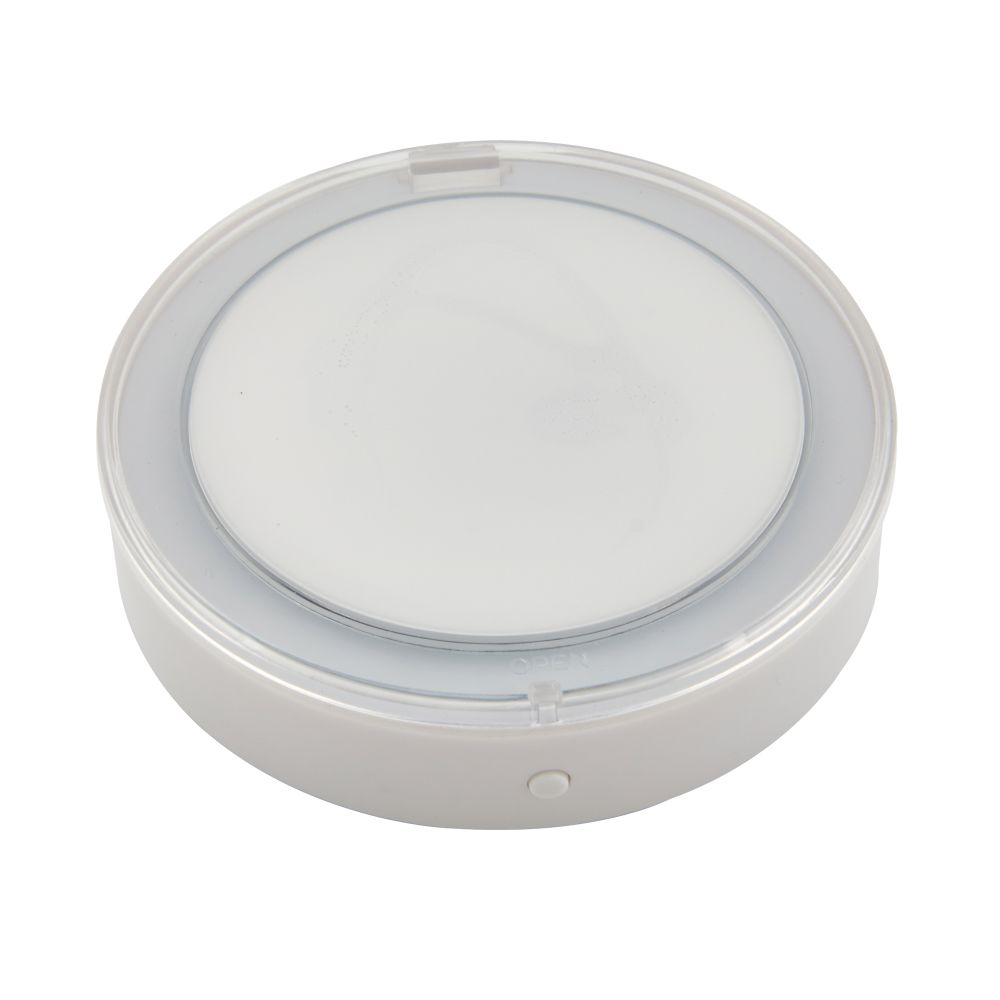 ULK-F70 2AAA WHITE Зеркало карманное с подсветкой 1Х+2Х. На батарейках 2AАА не в-к. Белый. ТМ Uniel