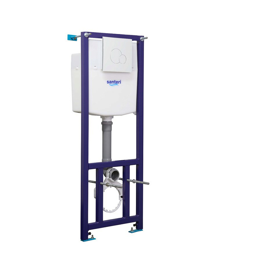 ПЭК Santeri Альфа комплект унитаза с инсталляцией, белая кнопка смыва (1.3815.9.S00.00B.2)