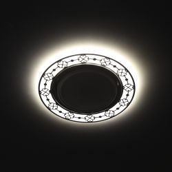 DK LD28 WH/BK Светильник ЭРА декор cо светодиодной подсветкой GX53, белый/черный