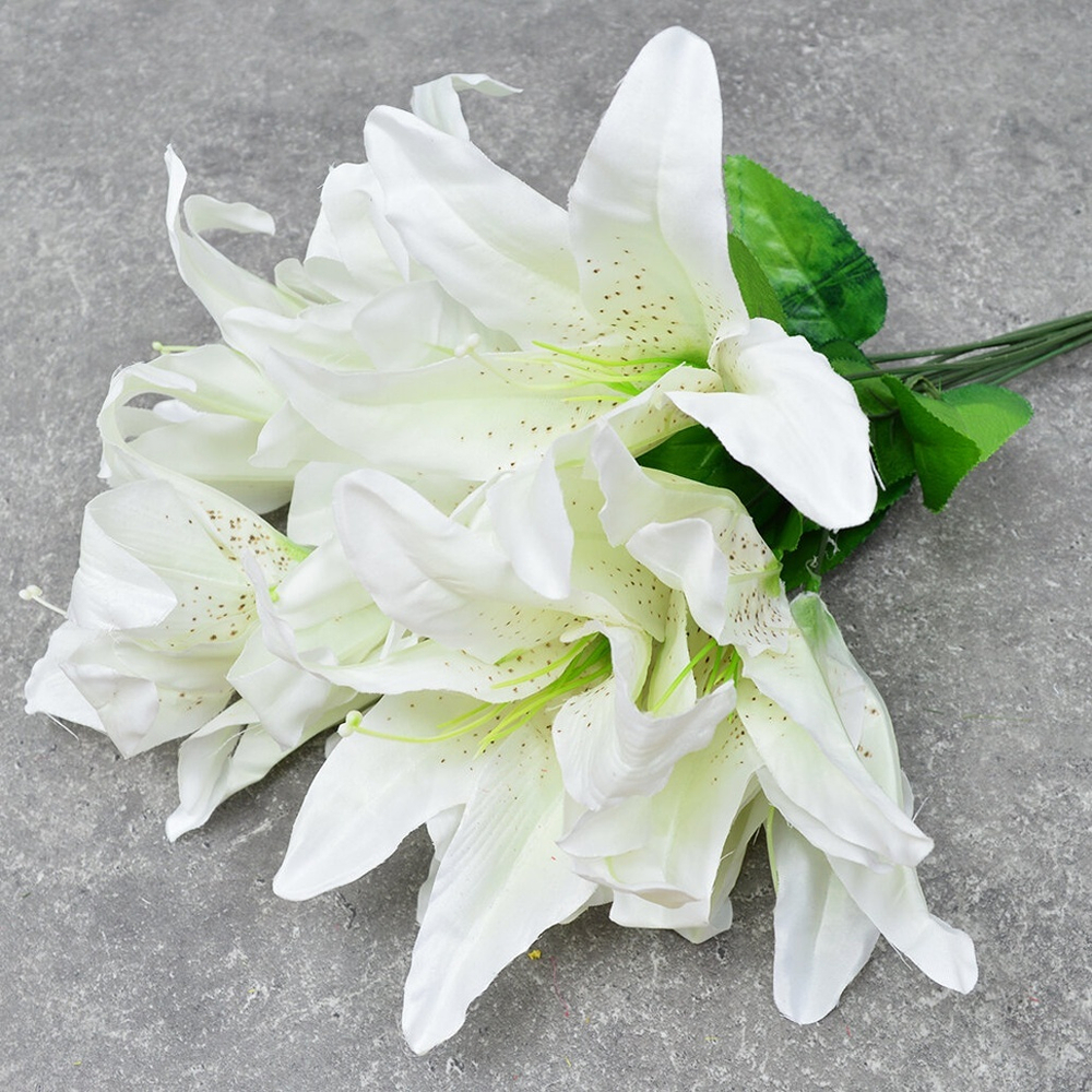 Цветы искусственные "Лилии", цвет белый