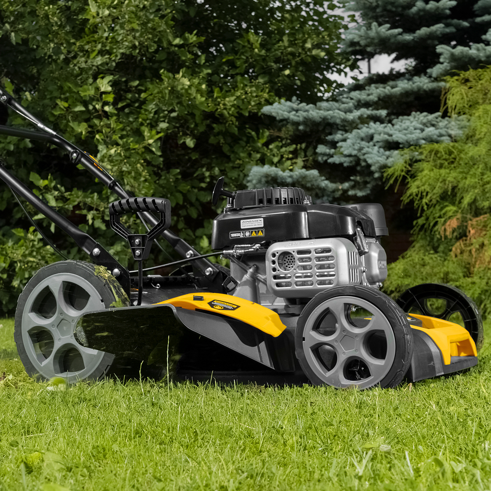 Газонокосилка бензиновая GLR-460SP-ZS, 149 см3, ширина 46 см, привод, травосборник 65 л// Denzel